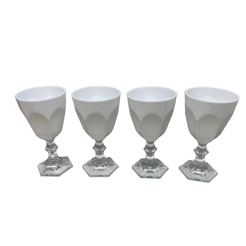 Mario Luca Giusti Dolce-Vita Water White Goblet Set of 4 in Acrylic Signed Read